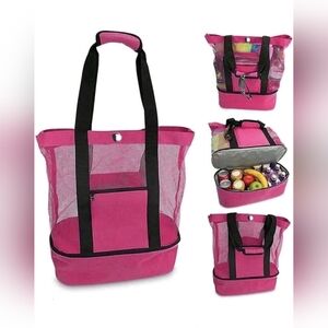 NEW Pink 2 in 1 Beach Bag Cooler